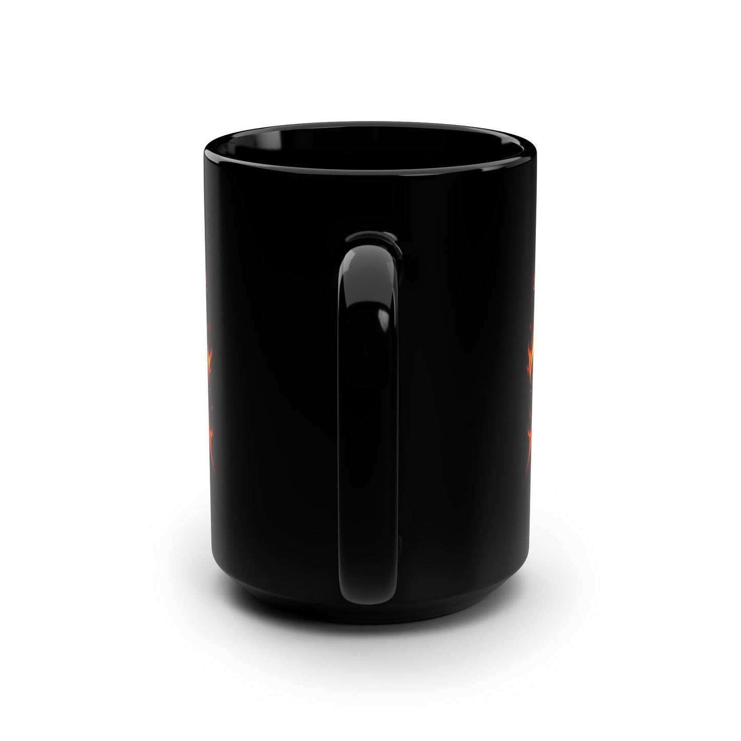 Black 15oz Mug — "Burn It All Down" Fiery Graphic Coffee Cup