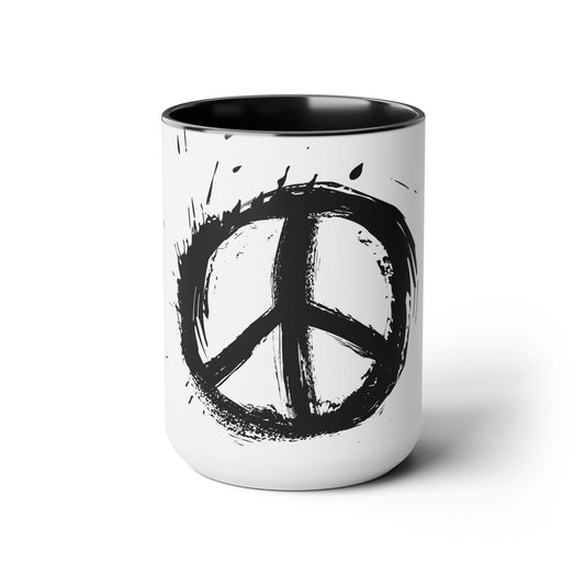 PEACE SIGN Accent Mug, 15oz